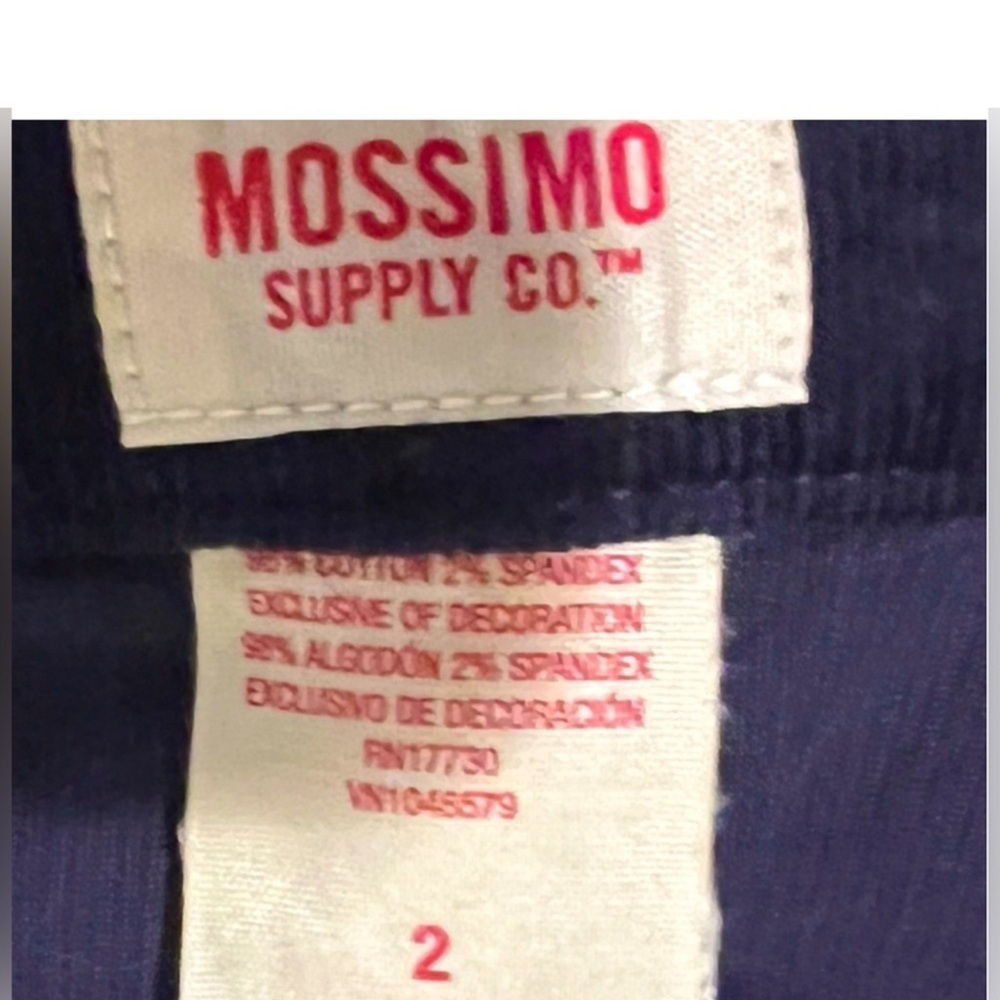 Mossimo Supply Co Navy Corduroy Floral Embroidered Mini Skirt Sz 2 Y2K - Picture 9 of 9